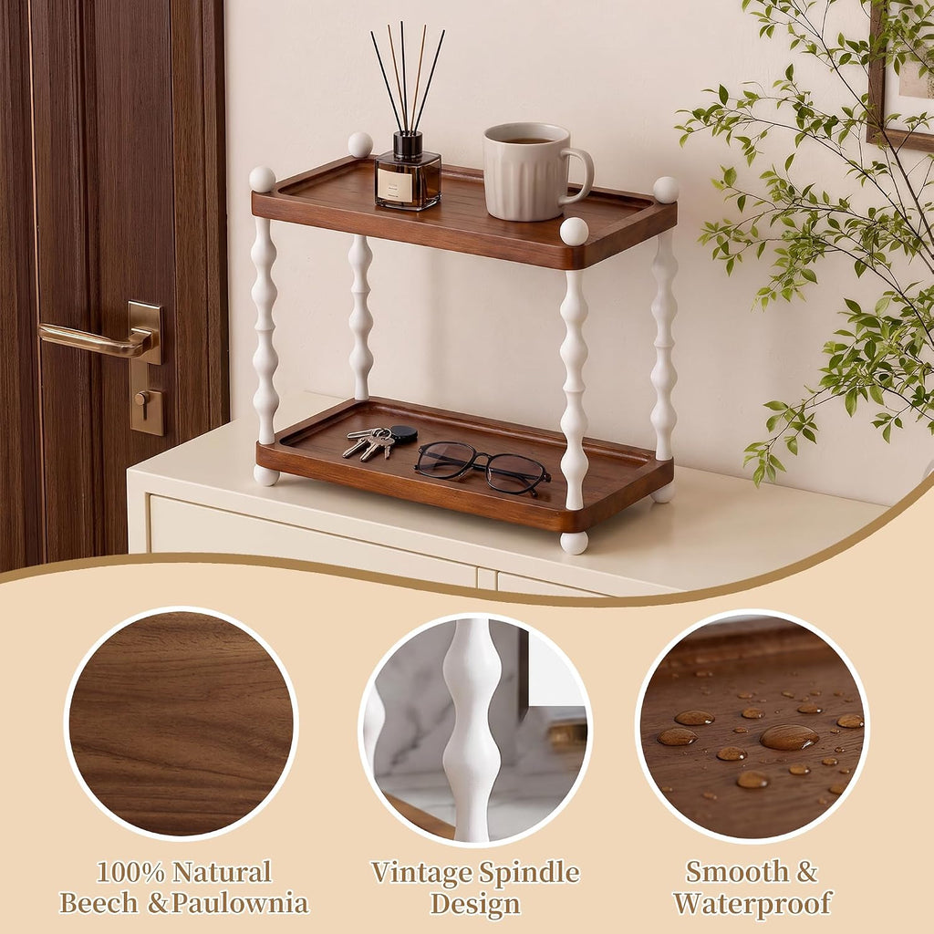 iFaveorr Organizador de mostrador de baño de 2 niveles, estante de...