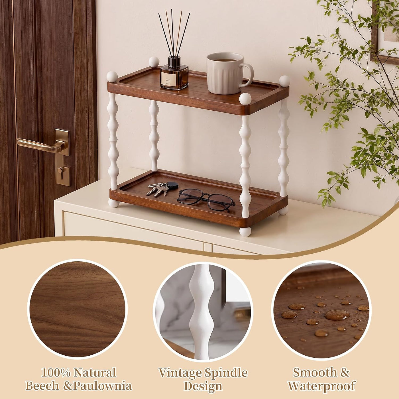 iFaveorr Organizador de mostrador de baño de 2 niveles, estante de...