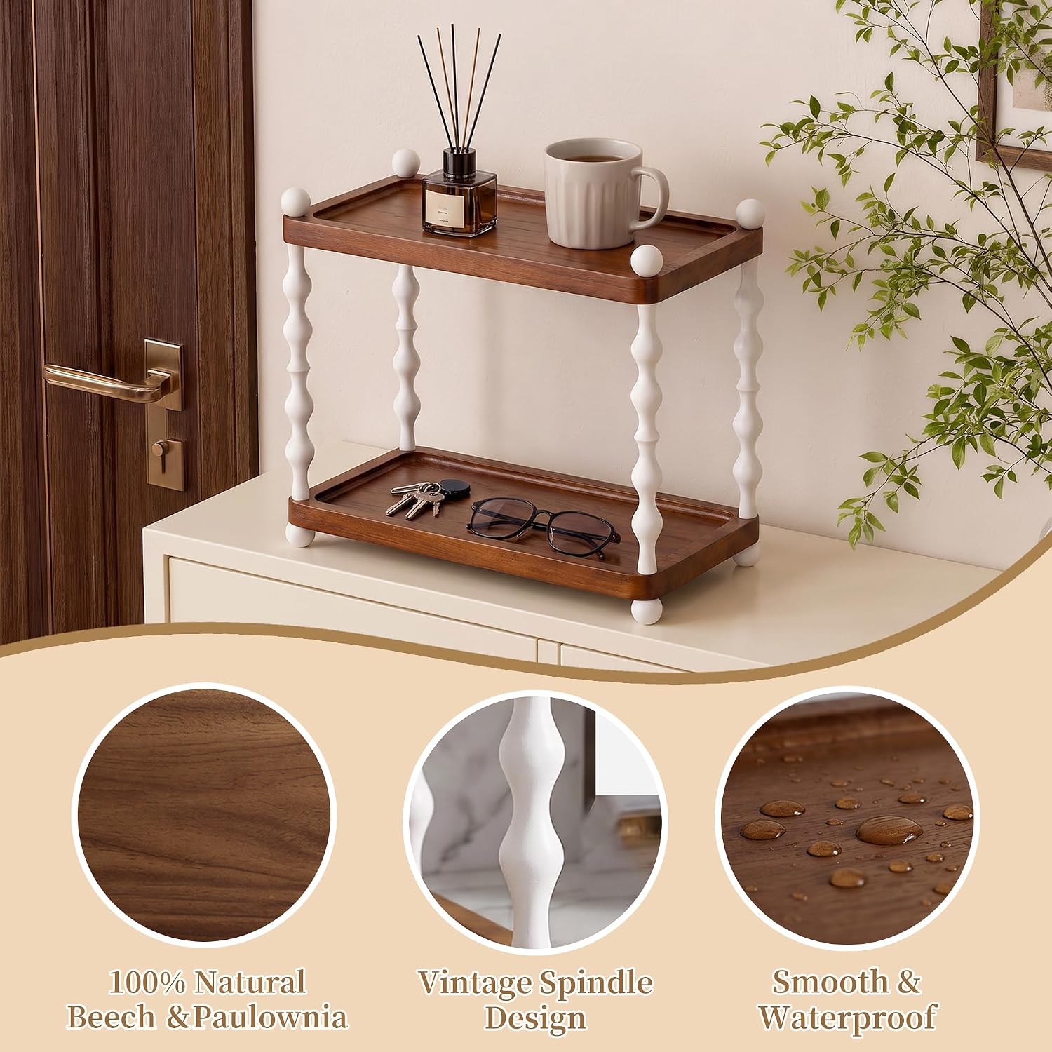 iFaveorr Organizador de mostrador de baño de 2 niveles, estante de...