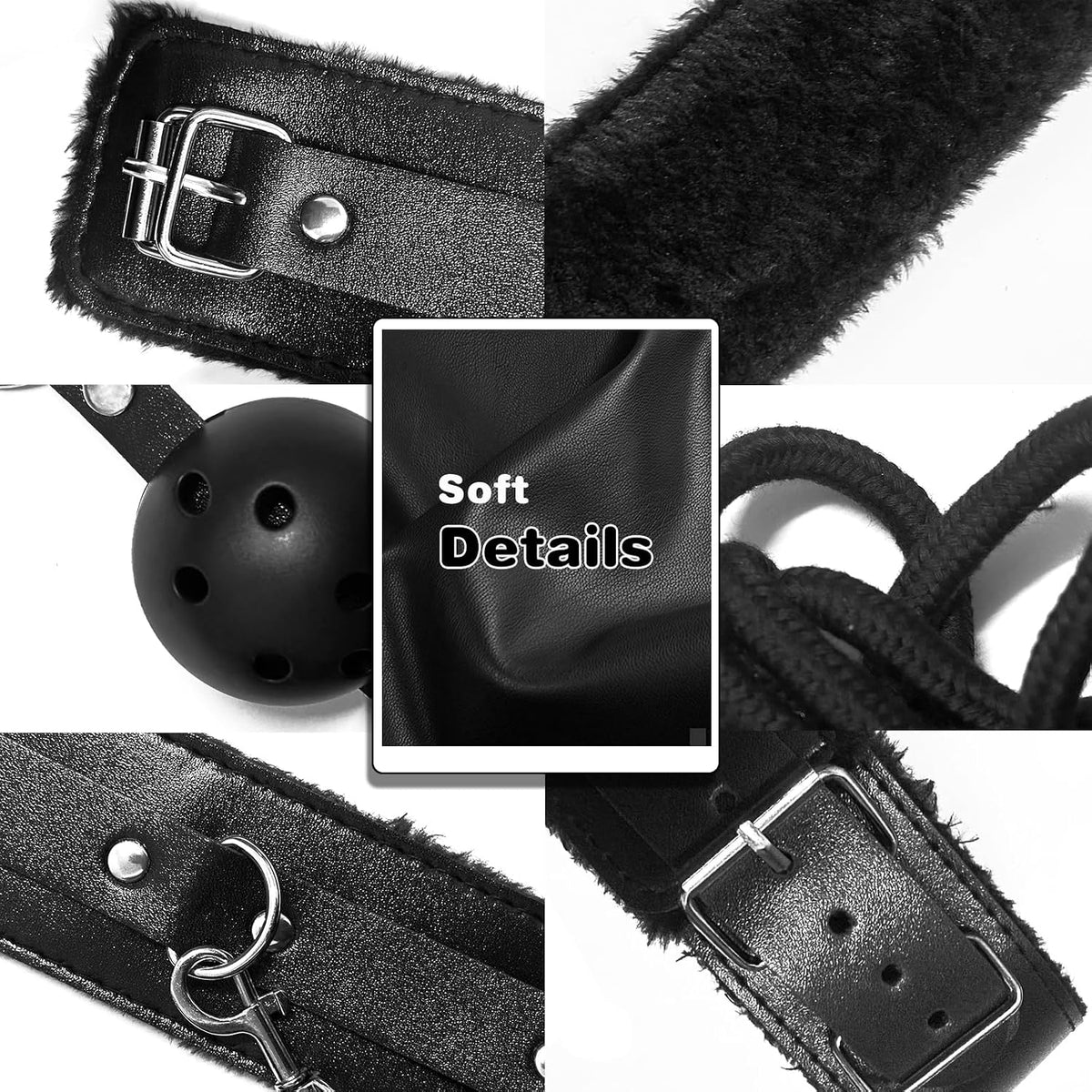 Kit de juguetes sexuales BDSM para parejas, kit de restricciones de...