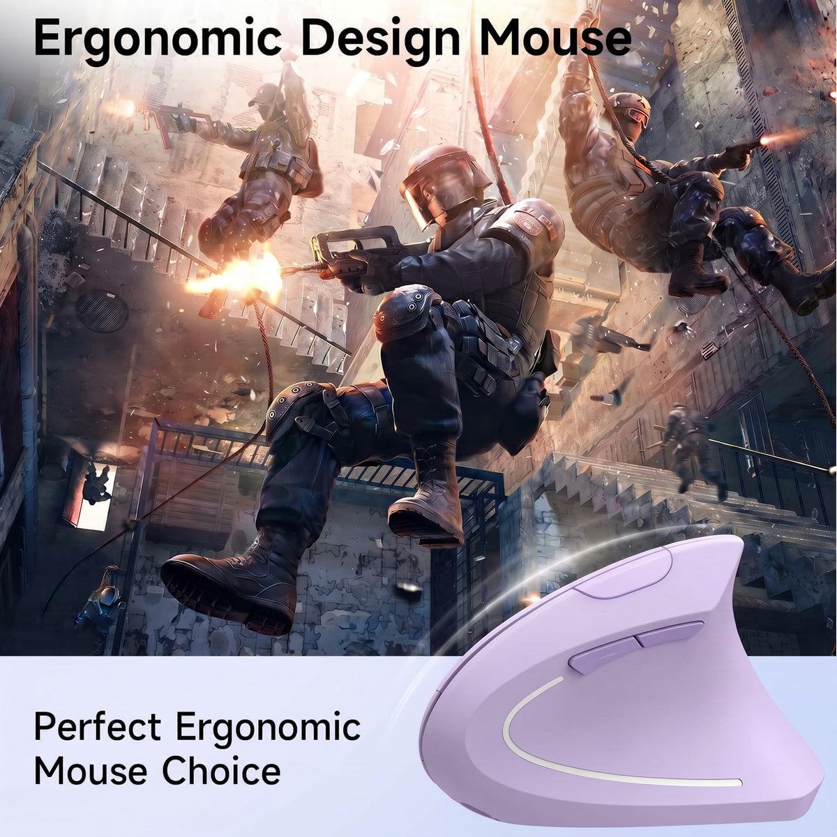 tlkawzy Ratón inalámbrico vertical ergonómico, elegante, recargable...