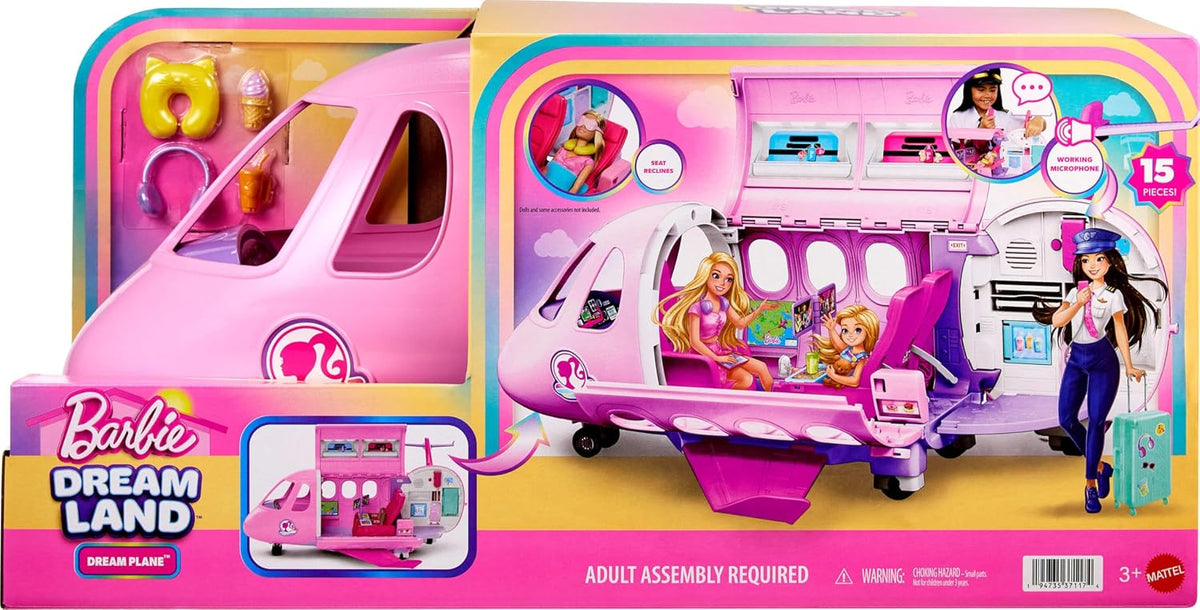 Barbie Juego y accesorios Dream Land Dream Plane | Micrófono de tra...