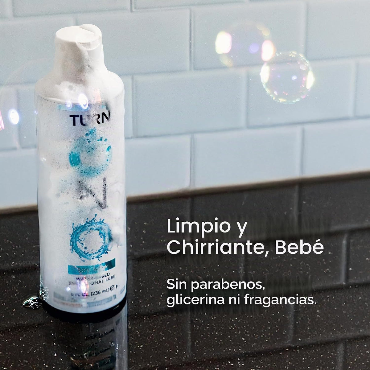 Turn On Lubricante a base de agua Toy-Safe, no mancha, fácil de lim...