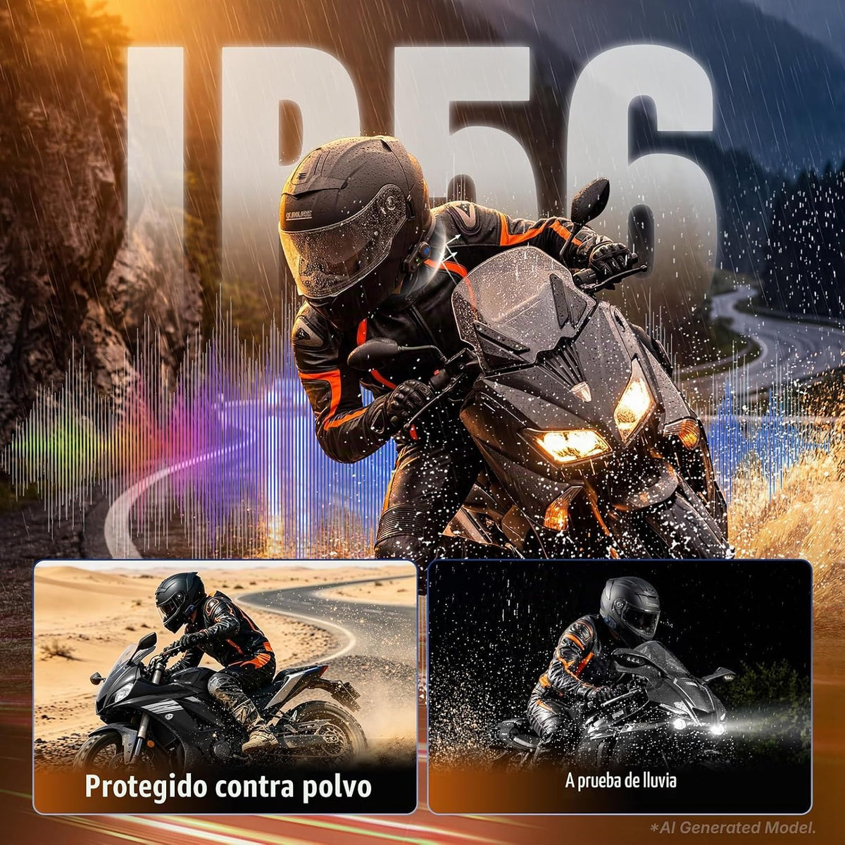 Oumurs Y8X - Auriculares Bluetooth para motocicleta, 8 conductores...