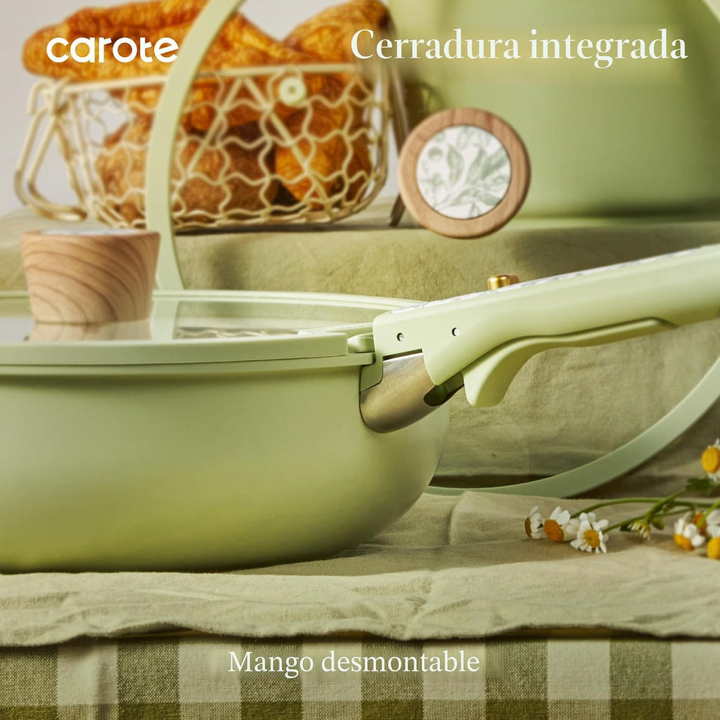 CAROTE Juego de Baterías de Cocina de Cerámica de 42 Piezas, Juego...