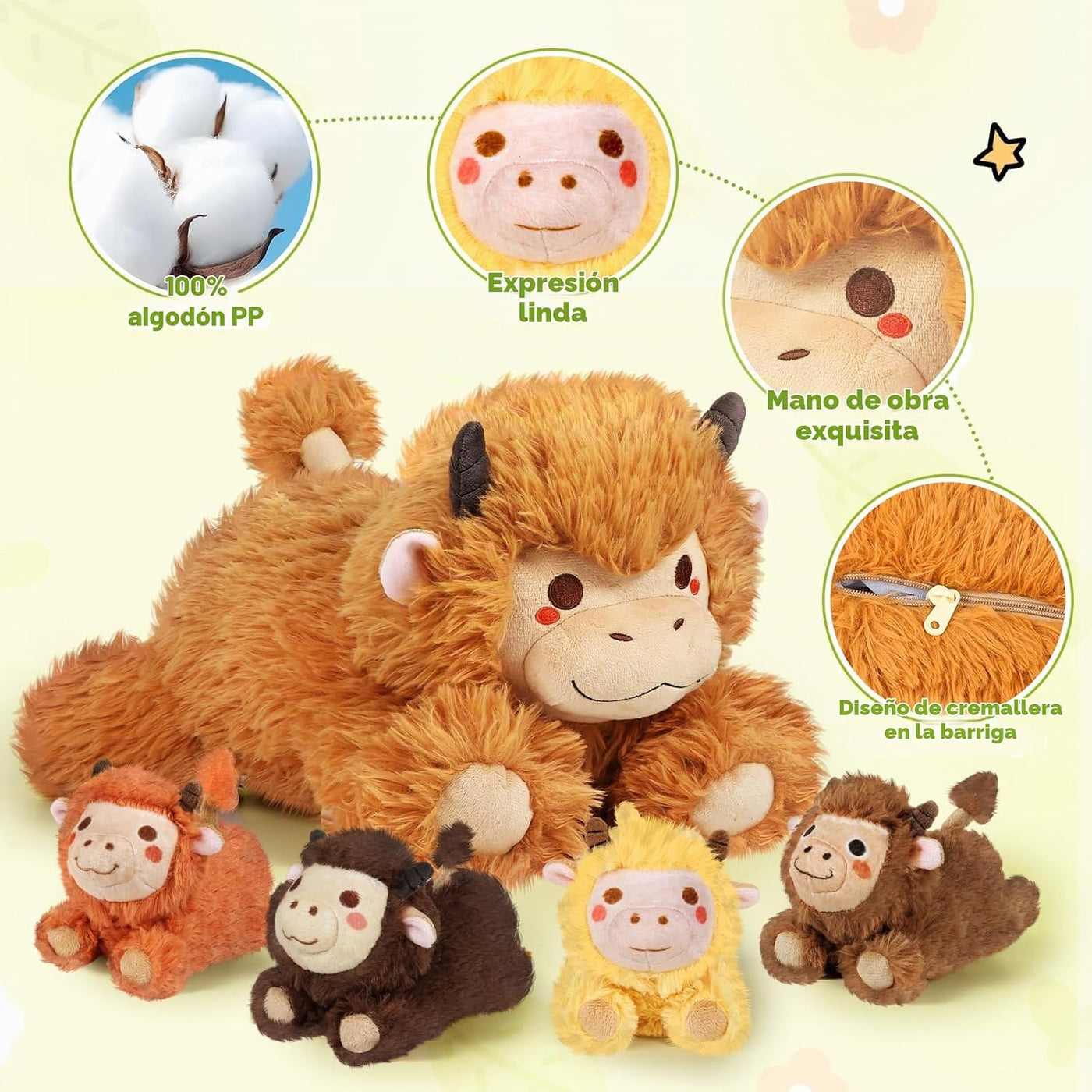 KMUYSL Highland Cow - Animal de peluche para niñas de 0 1 2 3 4 5 6...