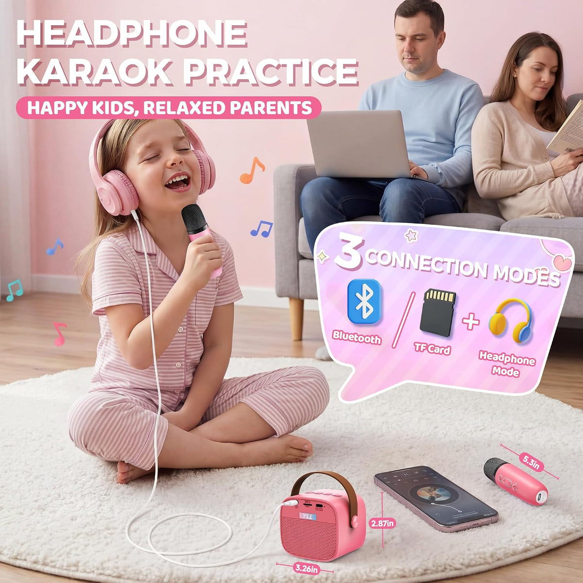 YLL Máquina de karaoke para niños, regalos de cumpleaños de juguete...