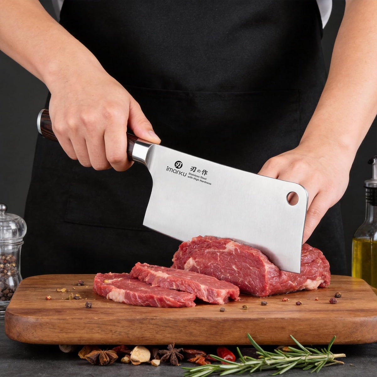 Cuchillo picador Imarku, de 7 pulgadas, hecho de acero inoxidable,...