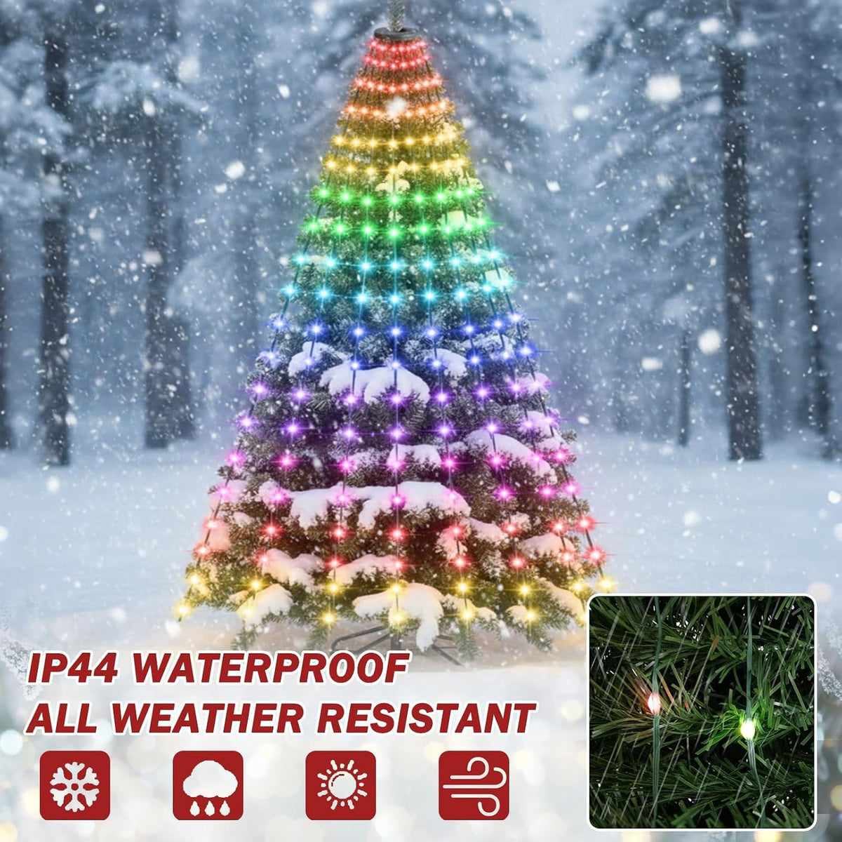 Luces inteligentes para árbol de Navidad, 400 luces LED con control...