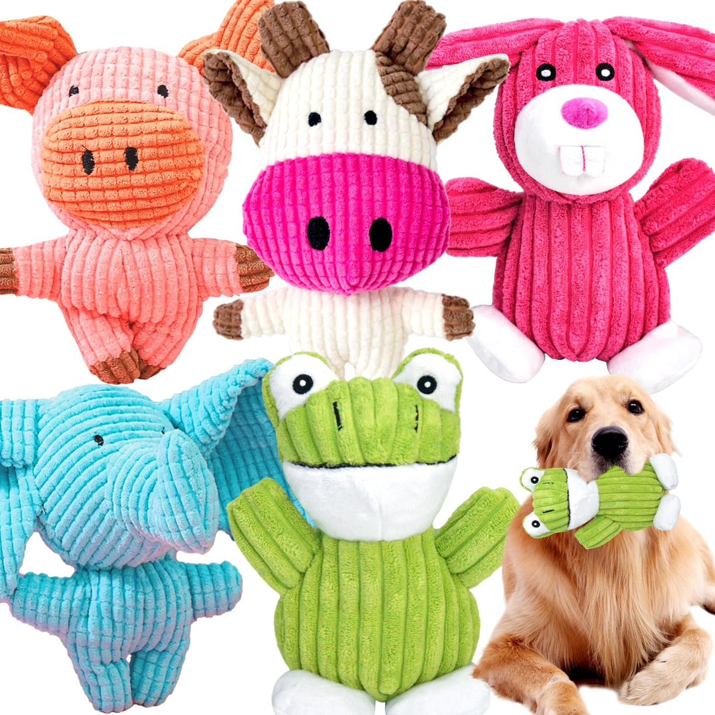MRSOHRET Paquete de 5 juguetes chirriantes para perros, juguetes de...
