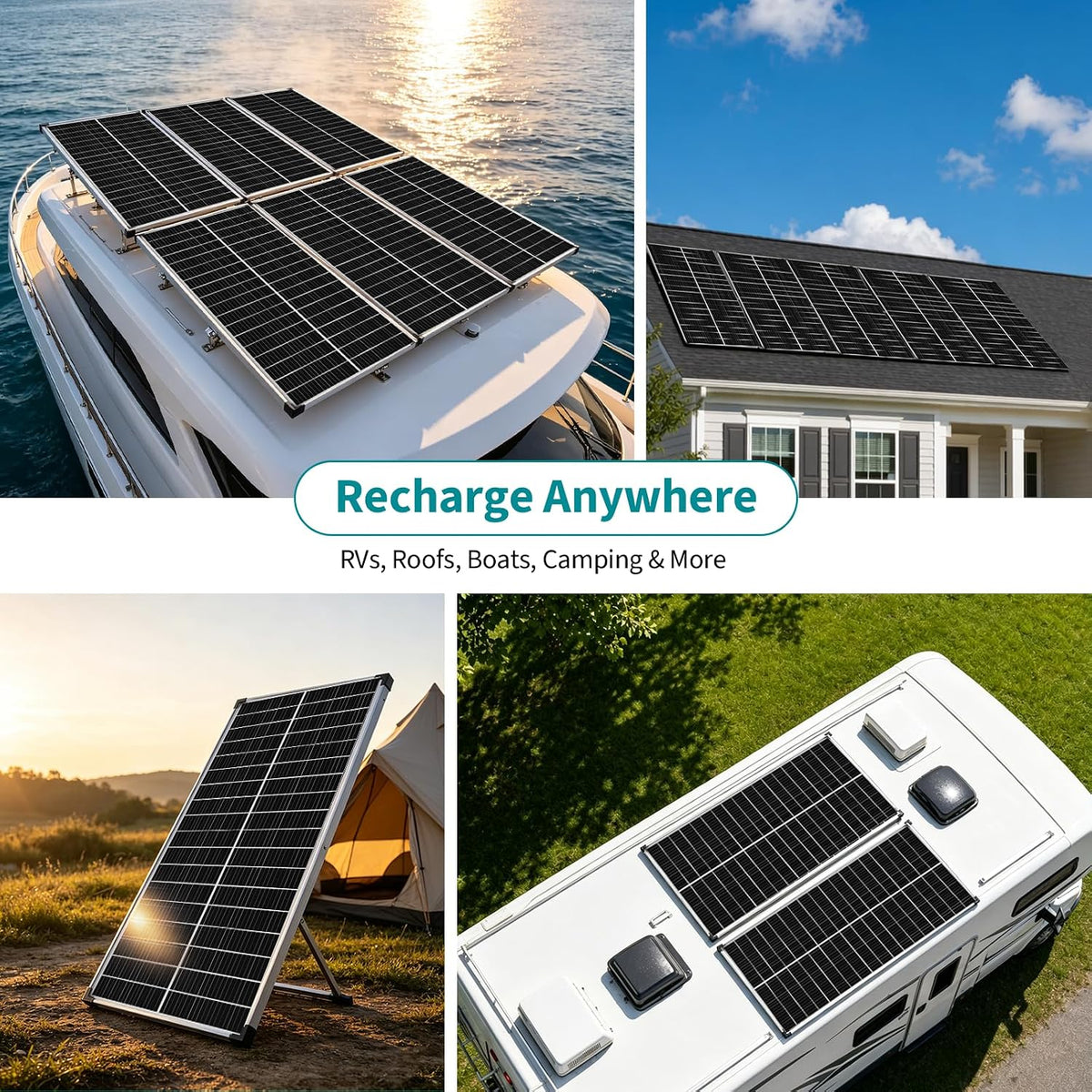 EtnalSolar 400W tipo N 18BB paneles solares, 4pcs 100W panel solar...