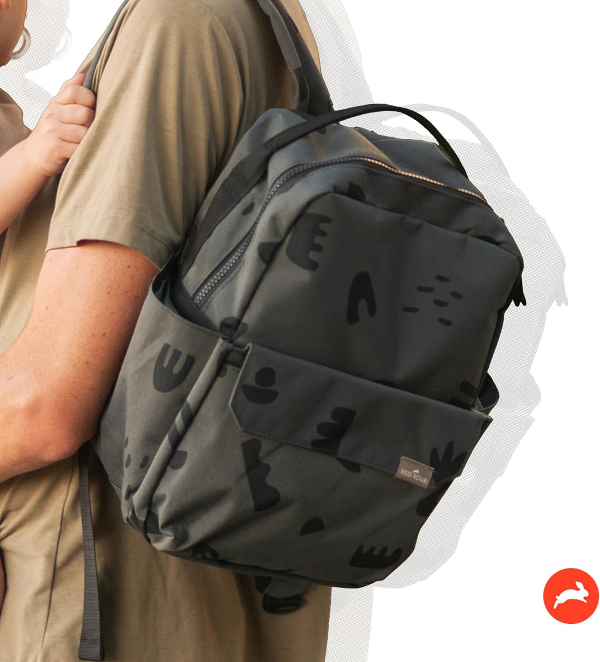 Mini Roo - Mochila para pañales, bolsa de bebé garabato de carbón -...