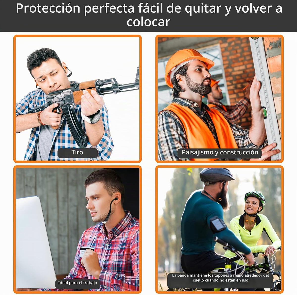 Tapones para los oídos con bandas de calidad, 10 pares con cápsulas...