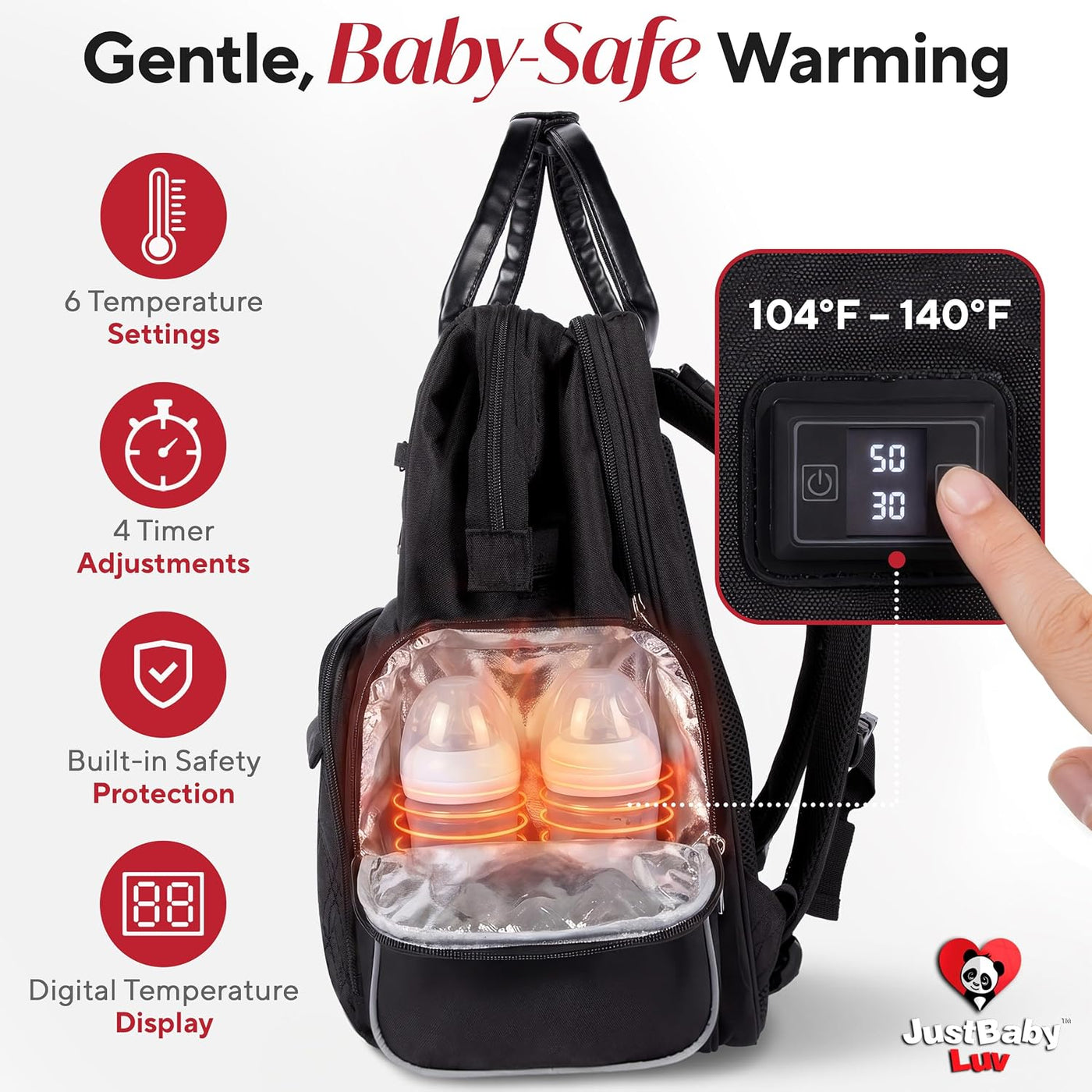 Bolsa de pañales para bebé premium con cambiador, mochila para paña...