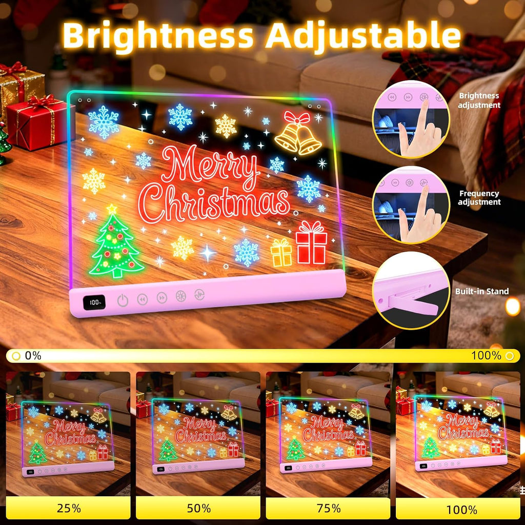 Lumiboard Tablero de dibujo LED con 13 efectos de luz, tablero de n...