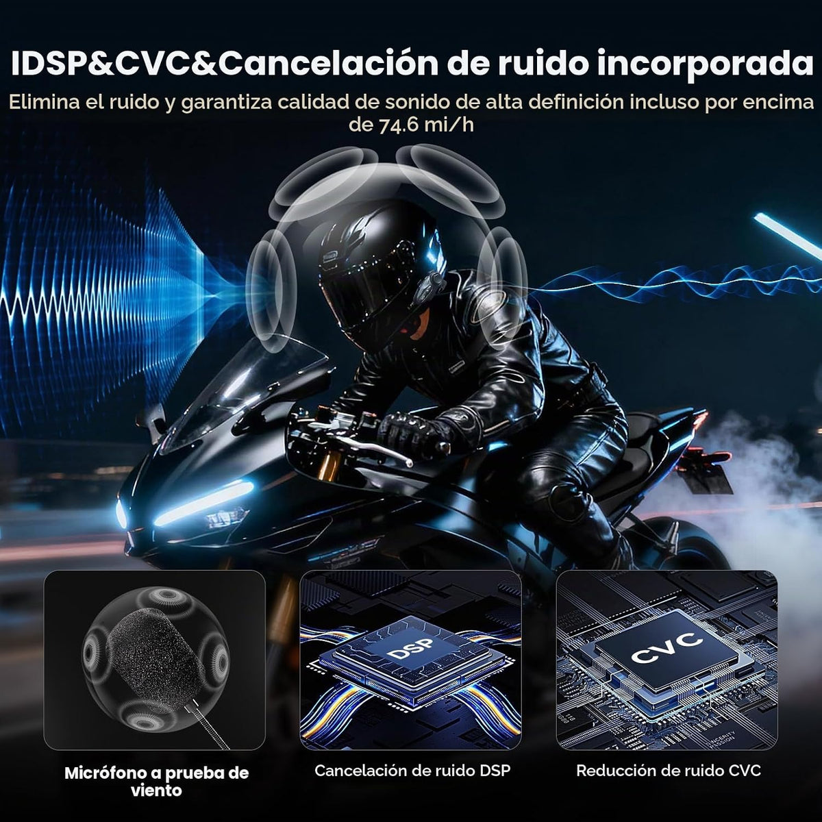 XGP X10 10 Riders Group Intercomunicador de malla para motocicleta,...