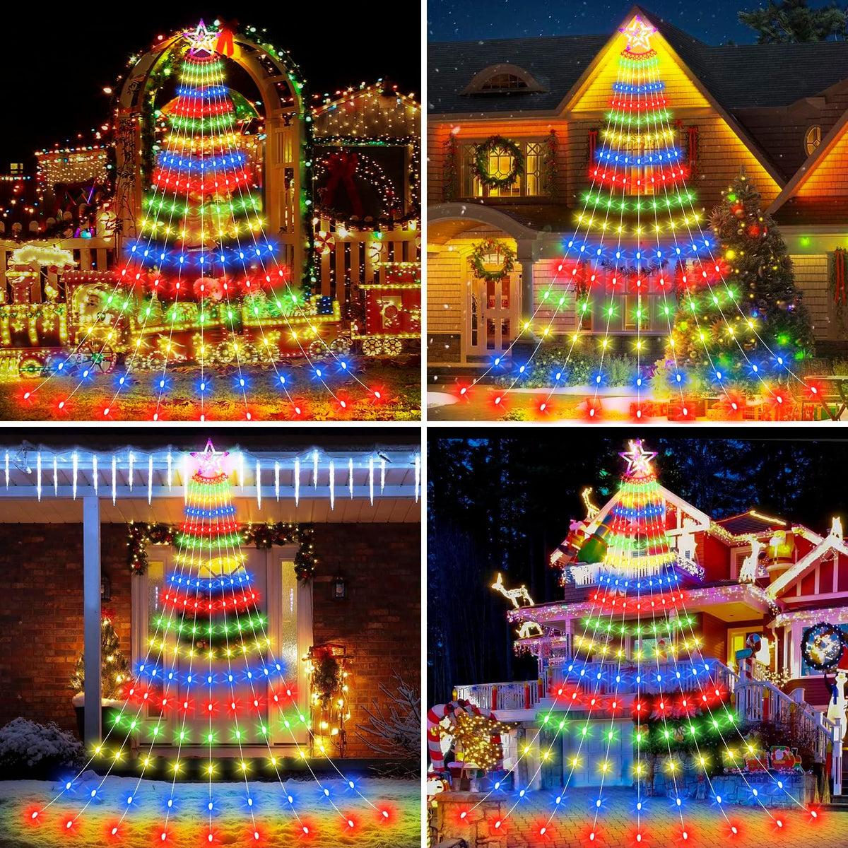 Luces solares de Navidad para exteriores, 11.48 pies, 350 luces LED...