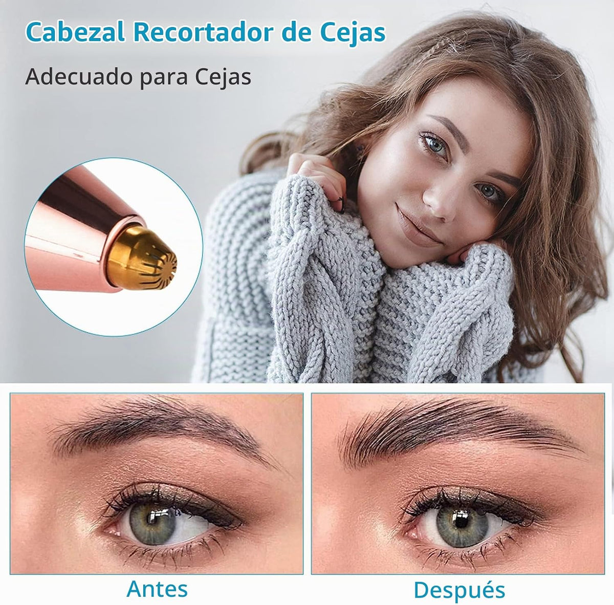 Removedor de vello facial para mujeres, recortadora de vello de nar...