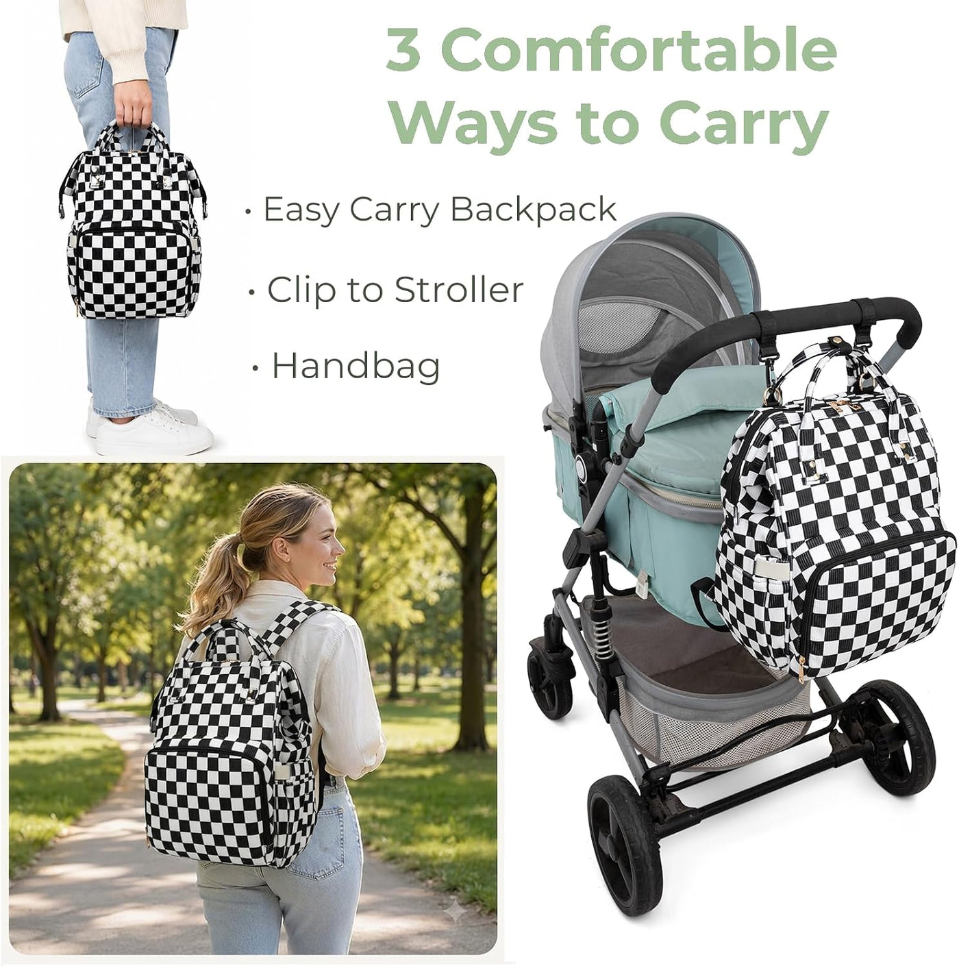 Mochila para pañales para mamá, bolsa de viaje de gran capacidad, b...