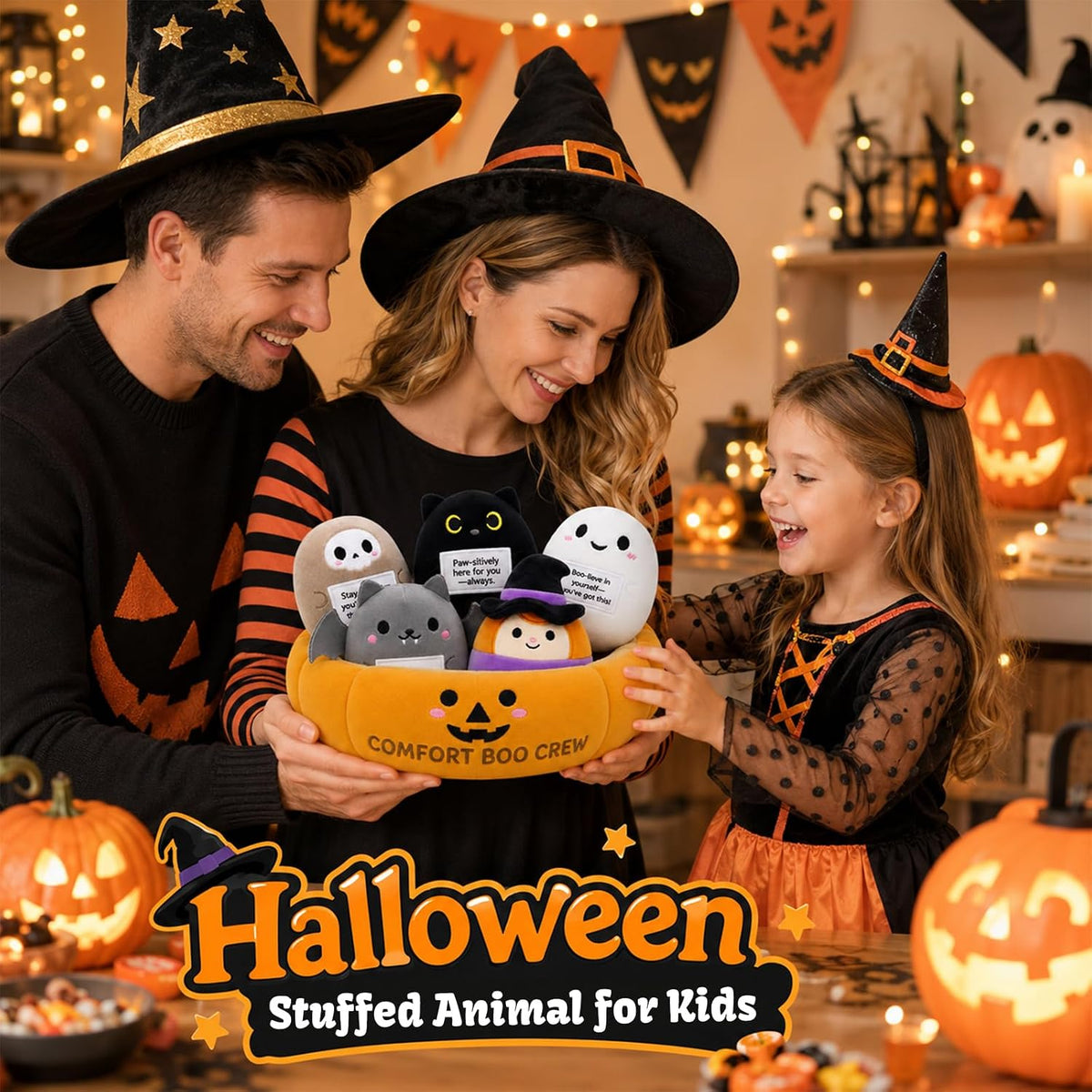 Peluche de Halloween - Juego de peluche de apoyo emocional con cest...