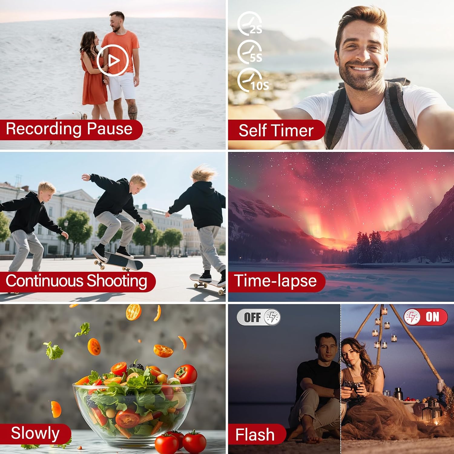 Cámaras digitales 8K para fotografía Cámara de vlogging con enfoque...