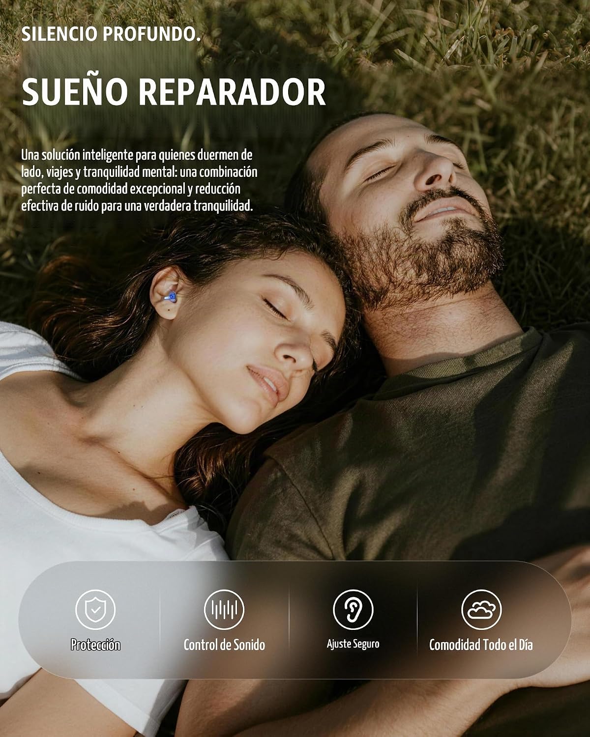 Softvox Tapones para los oídos para dormir, 3 pares, tapones para l...