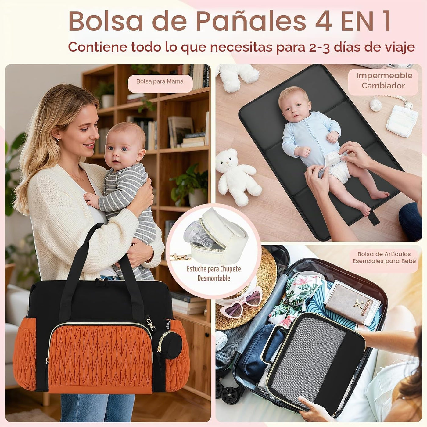 Bolsa de pañales para bebé, 6 unidades, bolsas de hospital grandes...