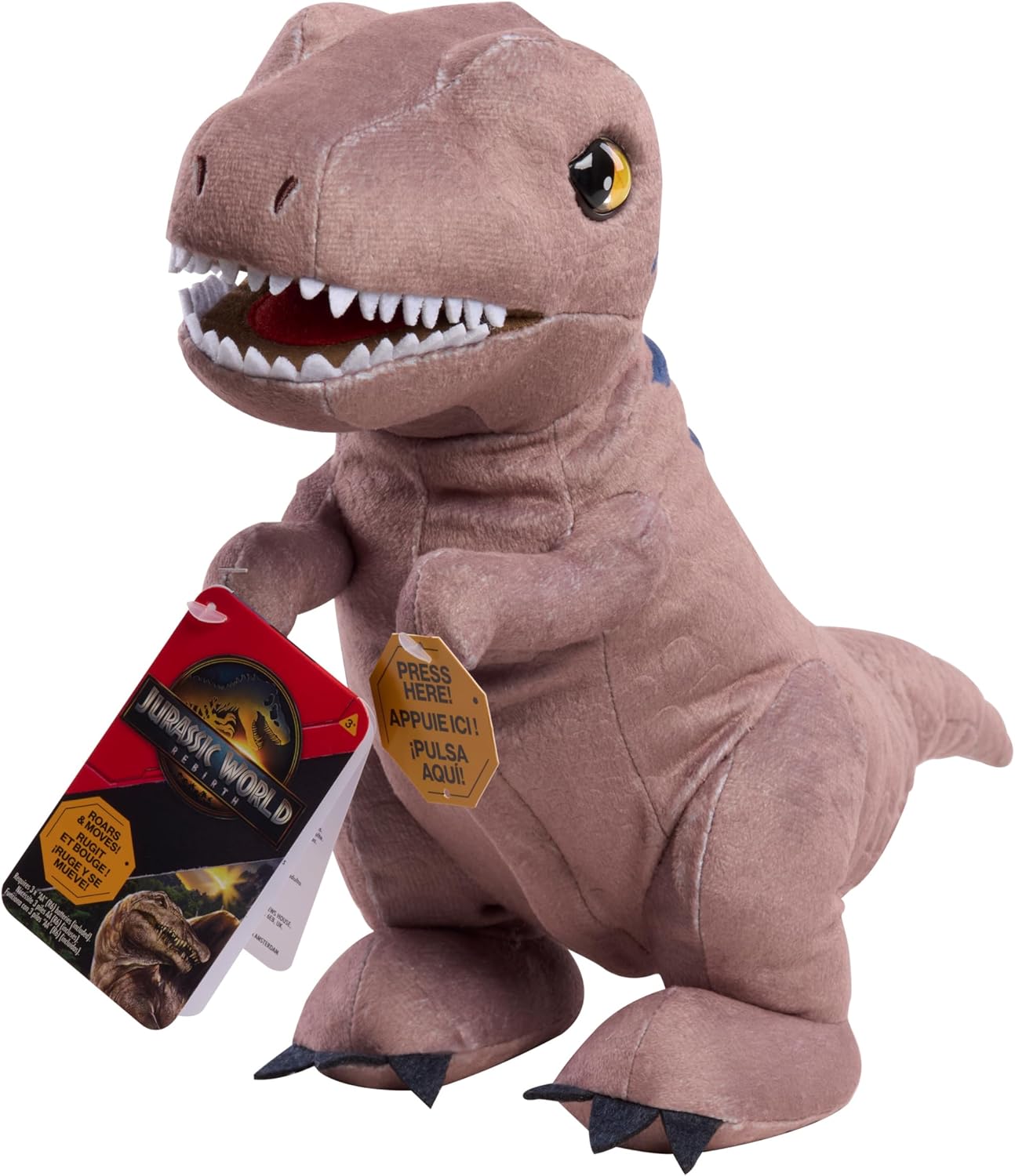 JURASSIC WORLD Rebirth Roaring T. rex - Dinosaurio de peluche inter...