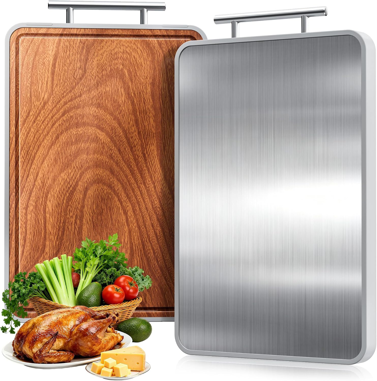 Tablas de cortar de titanio para cocina, tabla de cortar de madera...