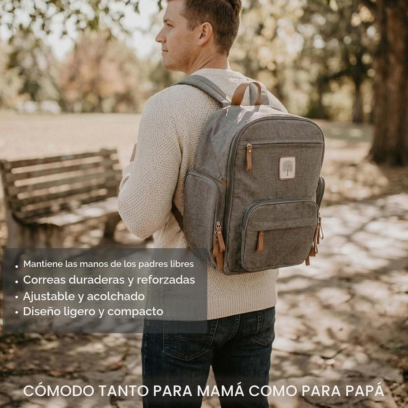 Parker - Mochila para pañales para bebé, bolsa de pañales con crema...
