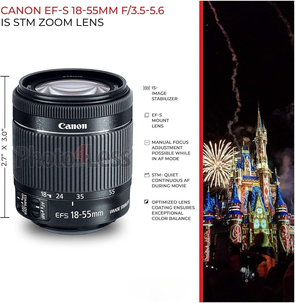 Canon EOS Rebel T7 DSLR Cámara con lente de 18-55 mm (Negro) (Renov...