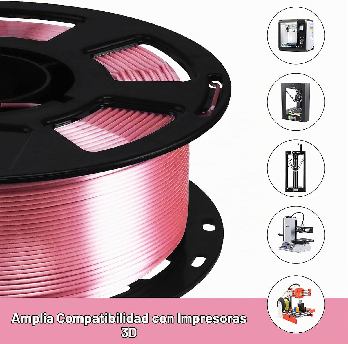 Bblife - Filamento PLA de color rosa dorado, brillante, perlado y c...