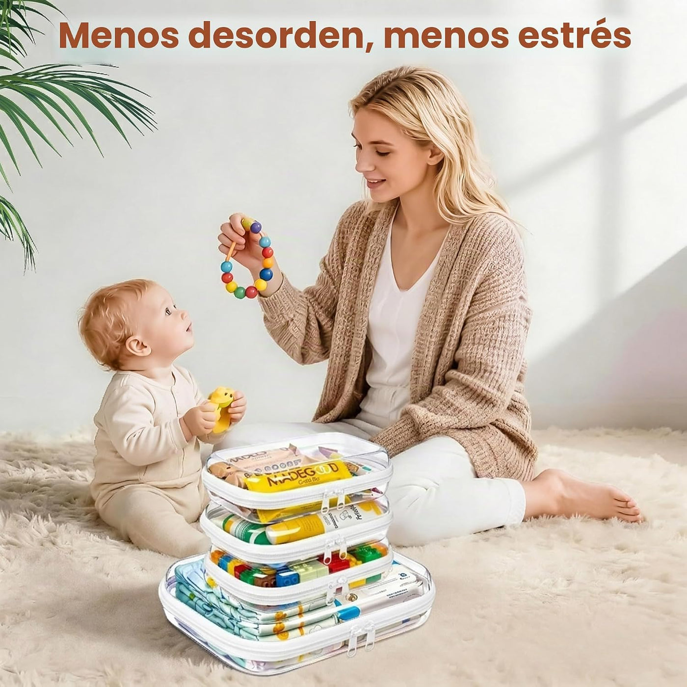 Bolsas organizadoras para pañales, fundas rígidas transparentes con...