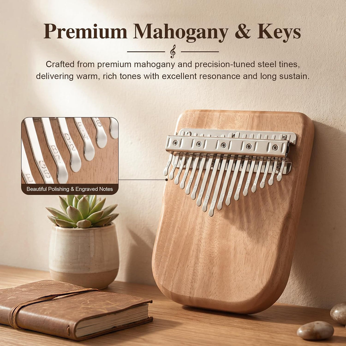 Kalimba - Piano de pulgar de 17 teclas con soporte, regalo para | K...