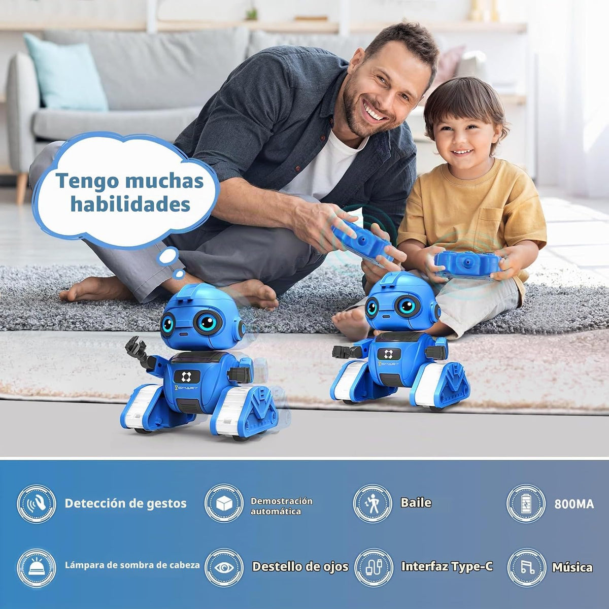 Dzxlin Juguetes robot para niños y niñas, robot recargable de contr...
