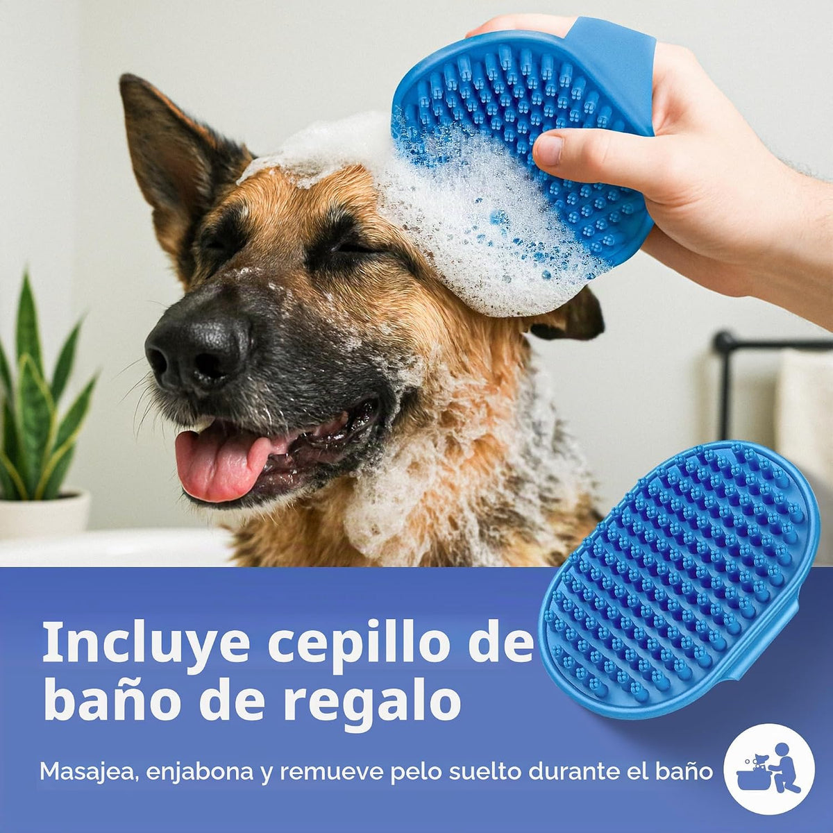 AKC Cepillo de aseo de doble cara para perros, cerdas y alfiler, pe...