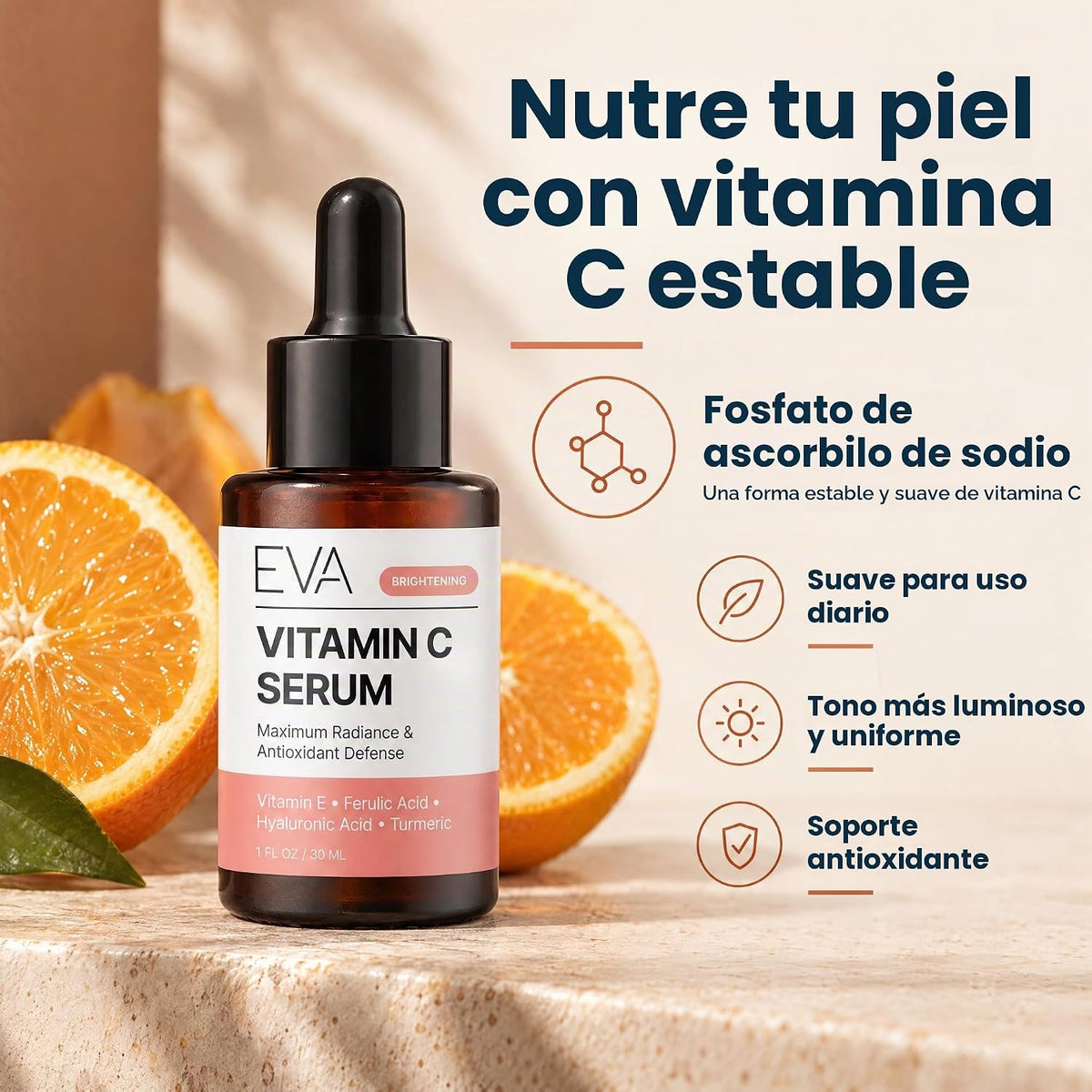 Suero de vitamina C al 20% para la cara, suero facial de vitamina C...