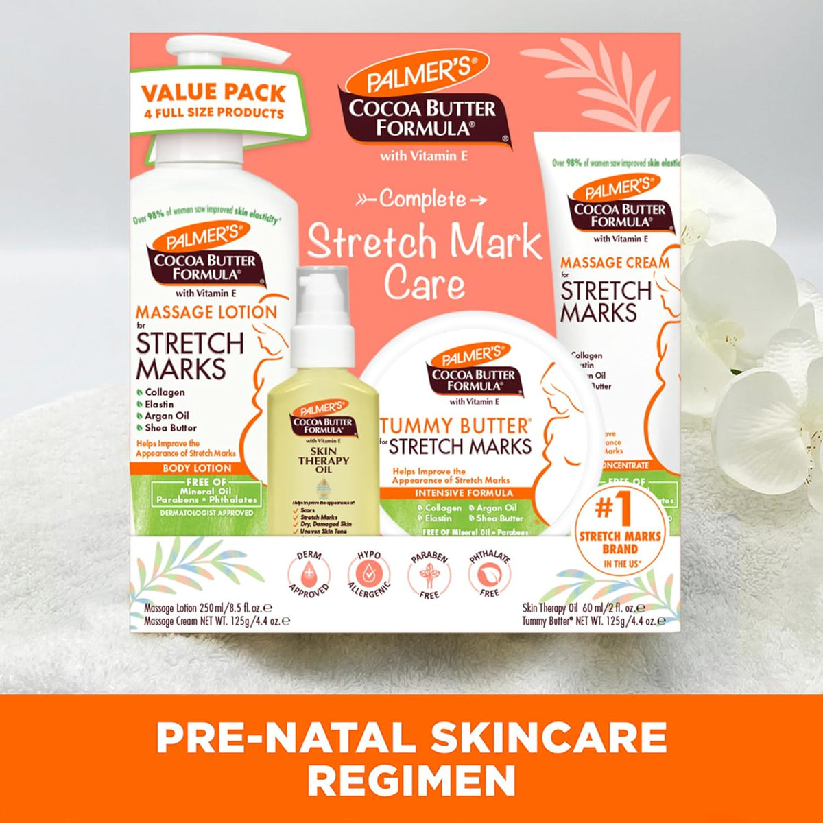 Palmer's Embarazo Essentials Kit de cuidado de la piel, fórmula de...