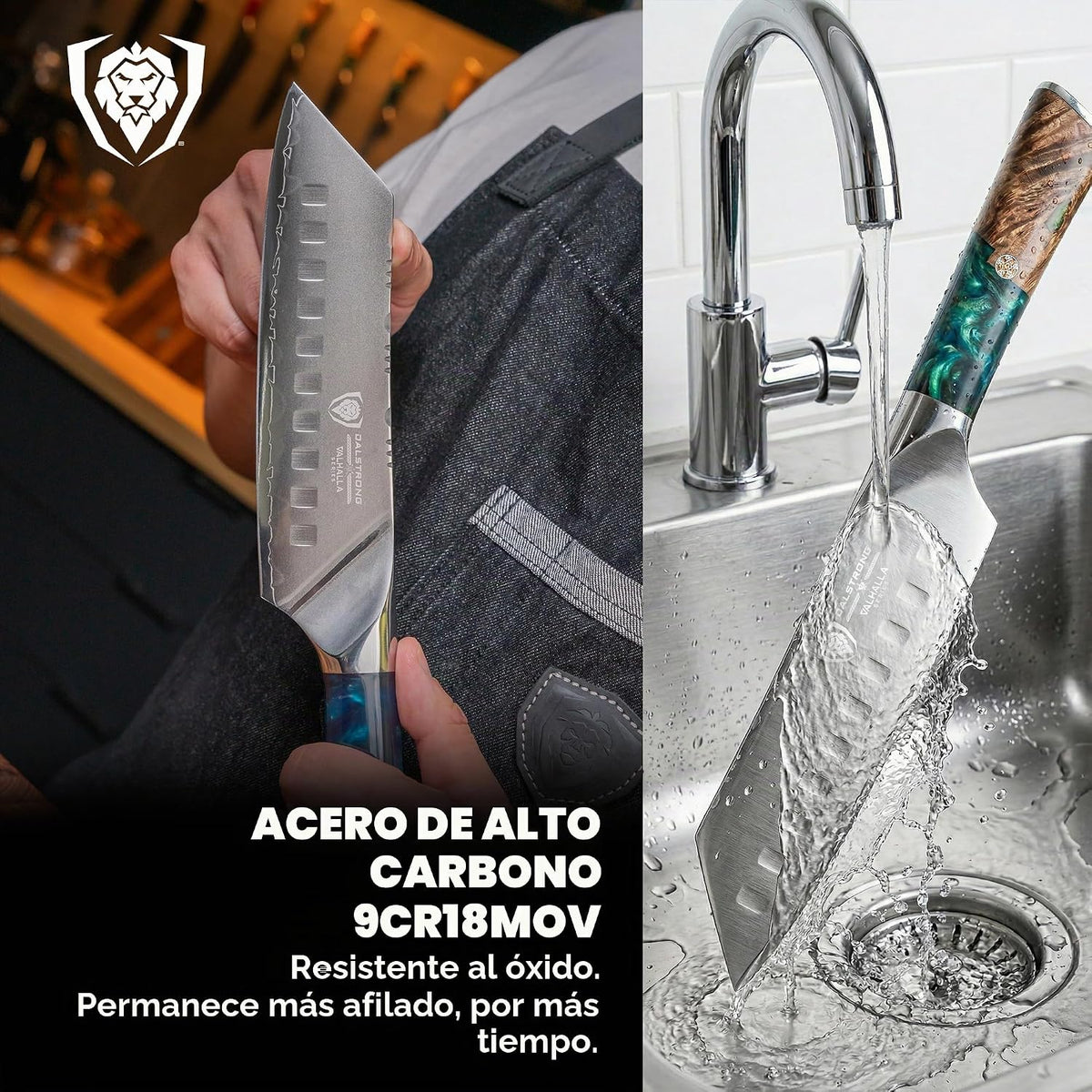 Cuchillo Santoku Dalstrong - 7 pulgadas - Serie Valhalla - Acero de...