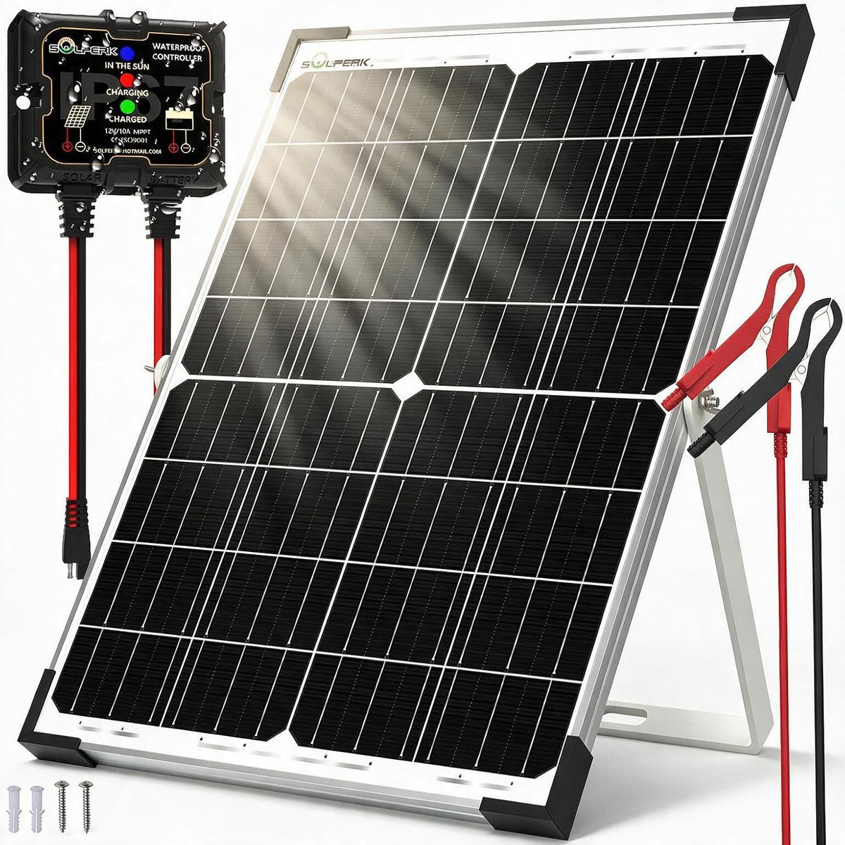 SOLPERK 30 W Cargador de batería solar + Mantenedor de batería sola...