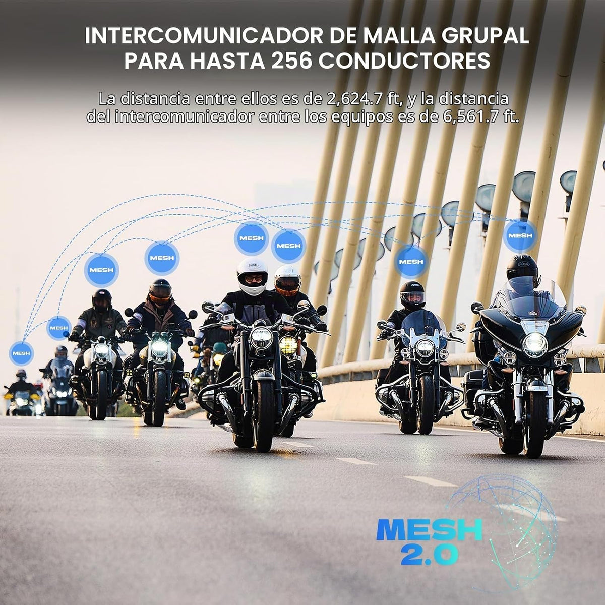 FreedConn FX Plus Casco Bluetooth para Motocicleta con Auriculares,...