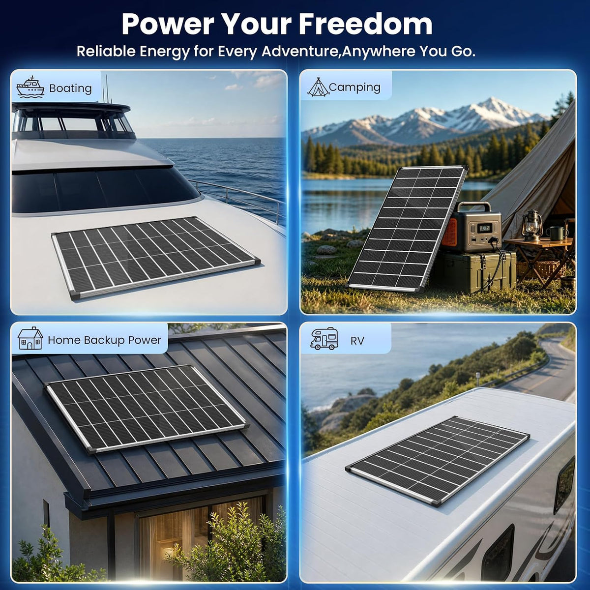 EtnalSolar Panel solar de 100W 12V 16BB tipo N, 25.6% de alta efici...