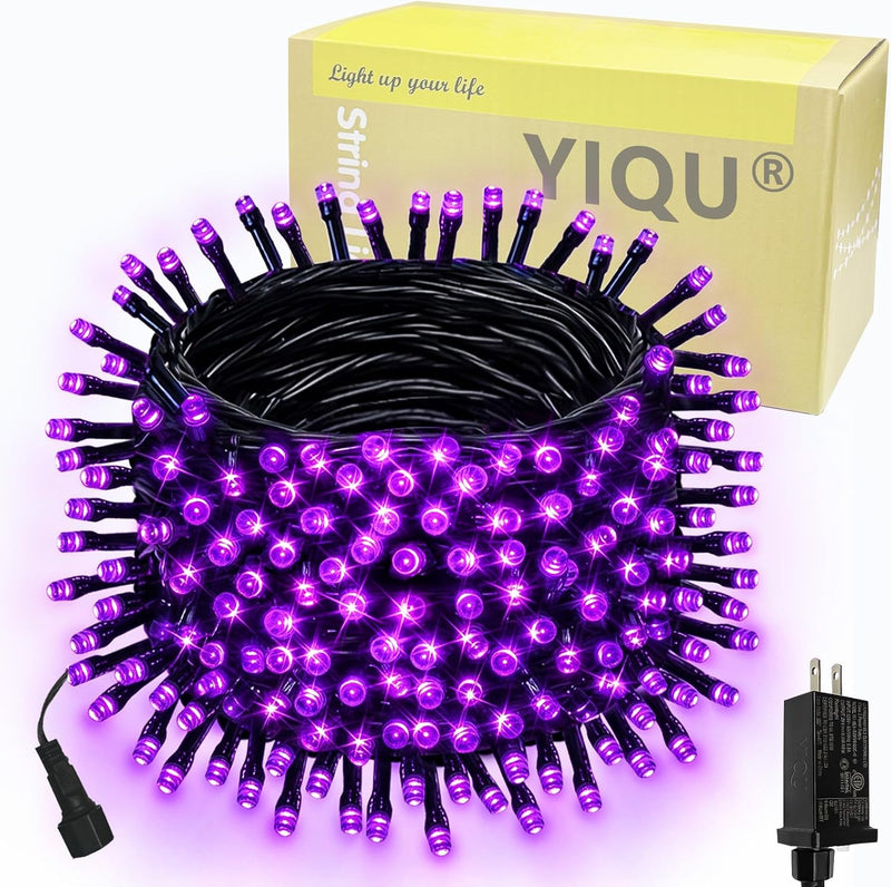 YIQU Luces de Halloween Moradas Extensibles Super-Largas de 95 Pies...