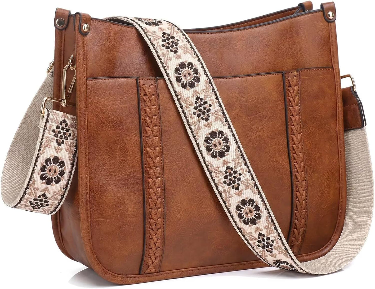 AUYOCO Bolsos cruzados de cuero vegano para mujer, bolso de hombro...