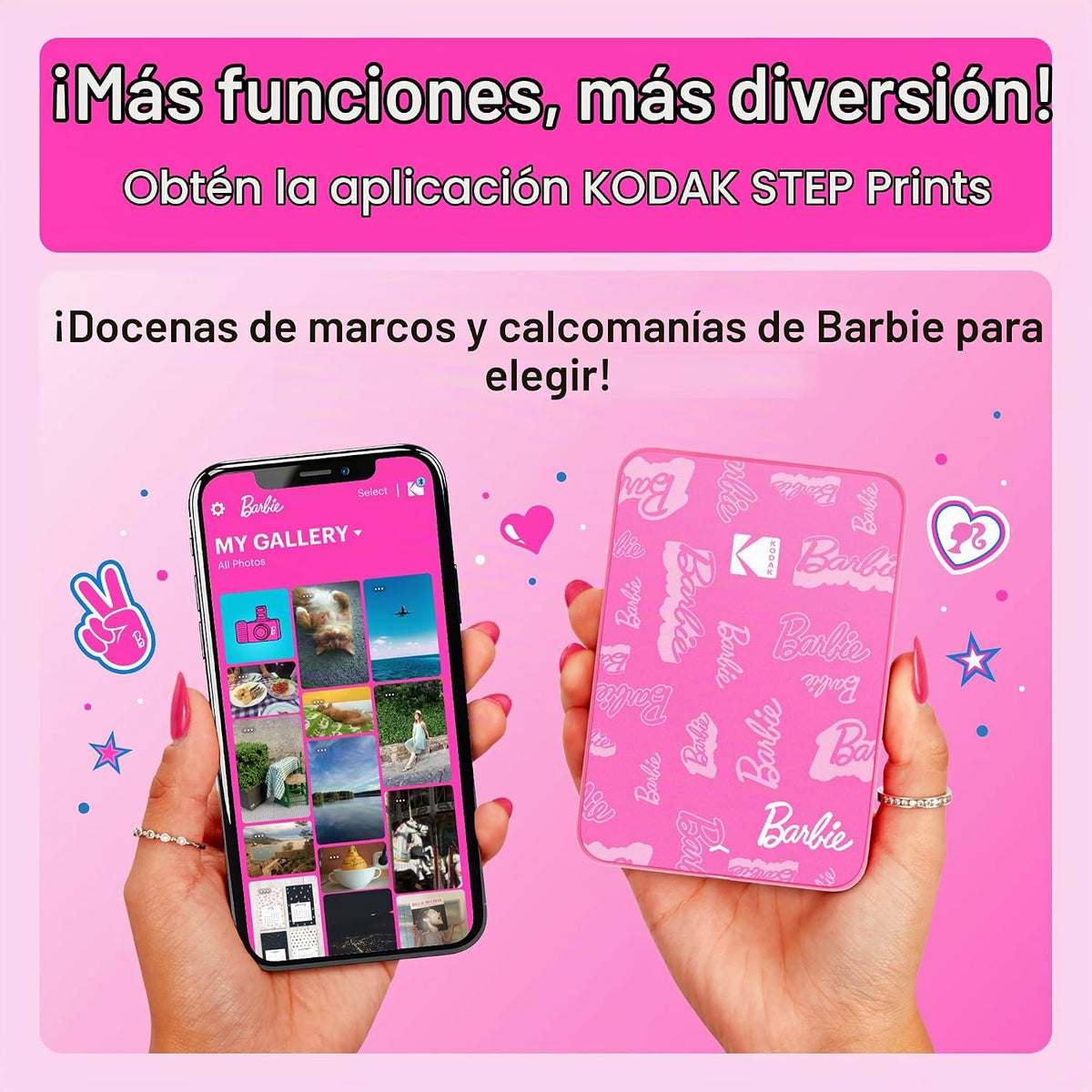 Kodak Barbie Step Slim - Impresora móvil portátil instantánea inalá...