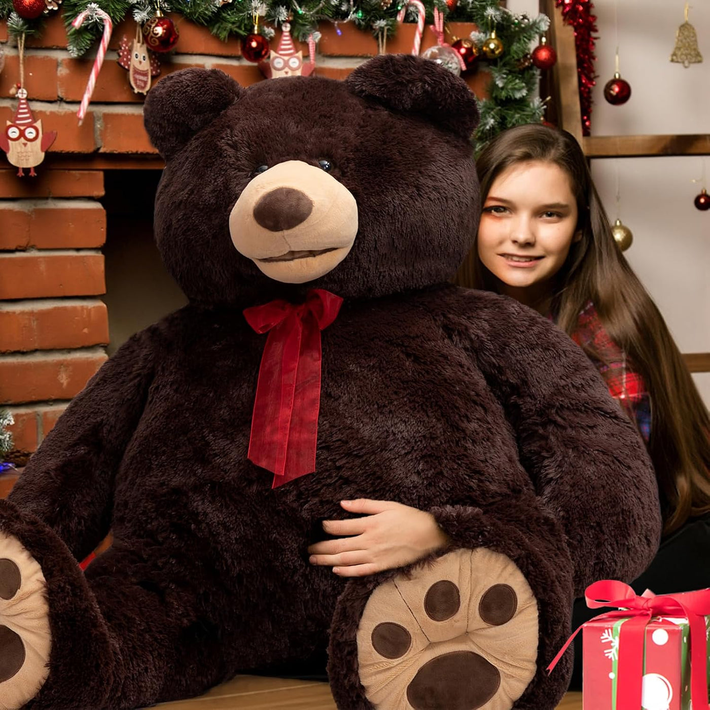 HollyHOME Oso de peluche gigante de 5 pies con pata bordada, regalo...