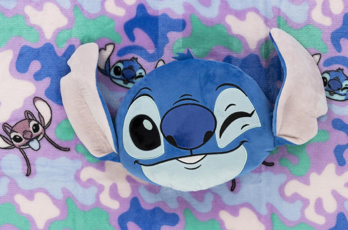 Jay Franco Disney Lilo and Stitch Nogginz - Juego de manta y almoha...