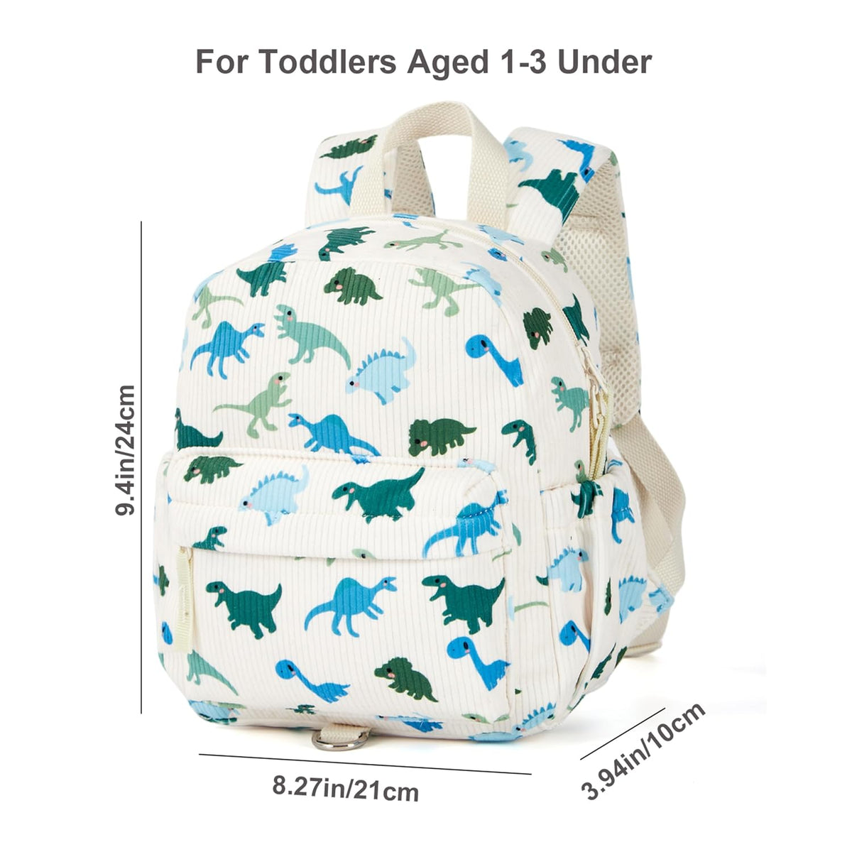 Mochila de pana para niños pequeños con correa desmontable y eslabó...