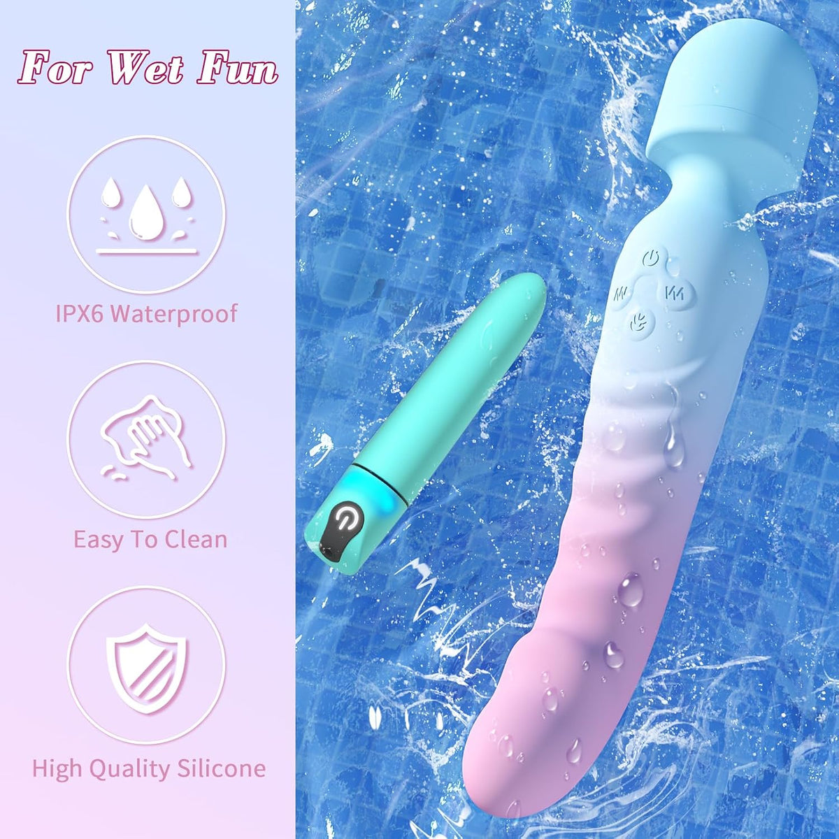 Juego de varita vibradora G Spot y lubricante a base de agua