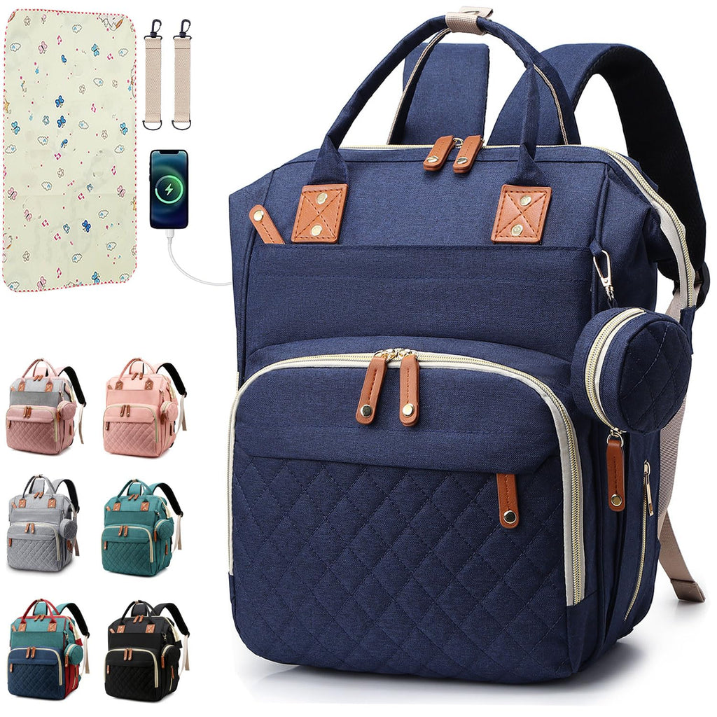 SHITIESHOU Bolsa de pañales mochila para bebé, bolsa de pañales par...